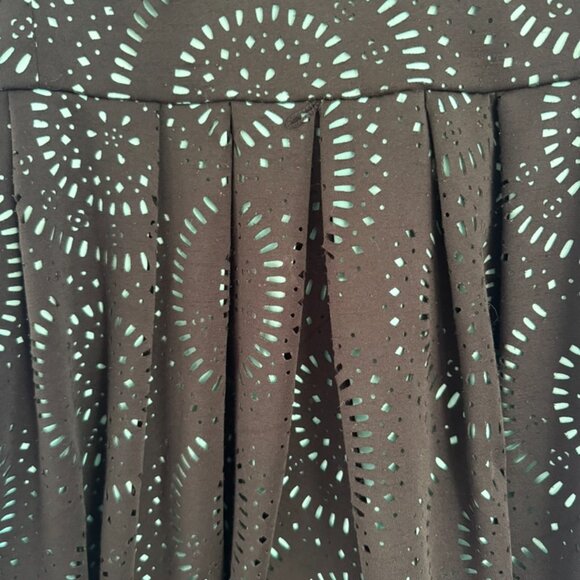 Calvin Klein Cocktail Eyelet Flowy Skirt Lined Black Blue Party Dress - 12 - Picture 3 of 11